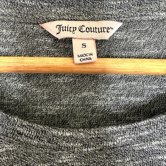 Juicy Couture Sweater Blouse Top Women’s Sz Small Gray Tie Front Long Sleeve - Picture 2 of 7